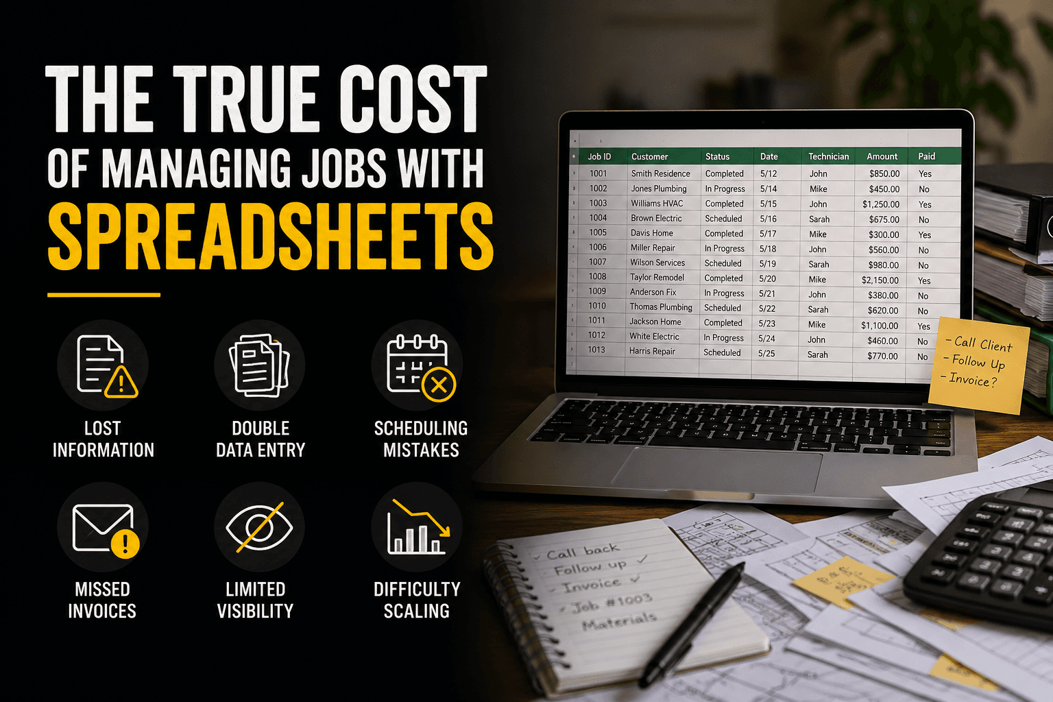 The True Cost of Managing Jobs With Spreadsheets